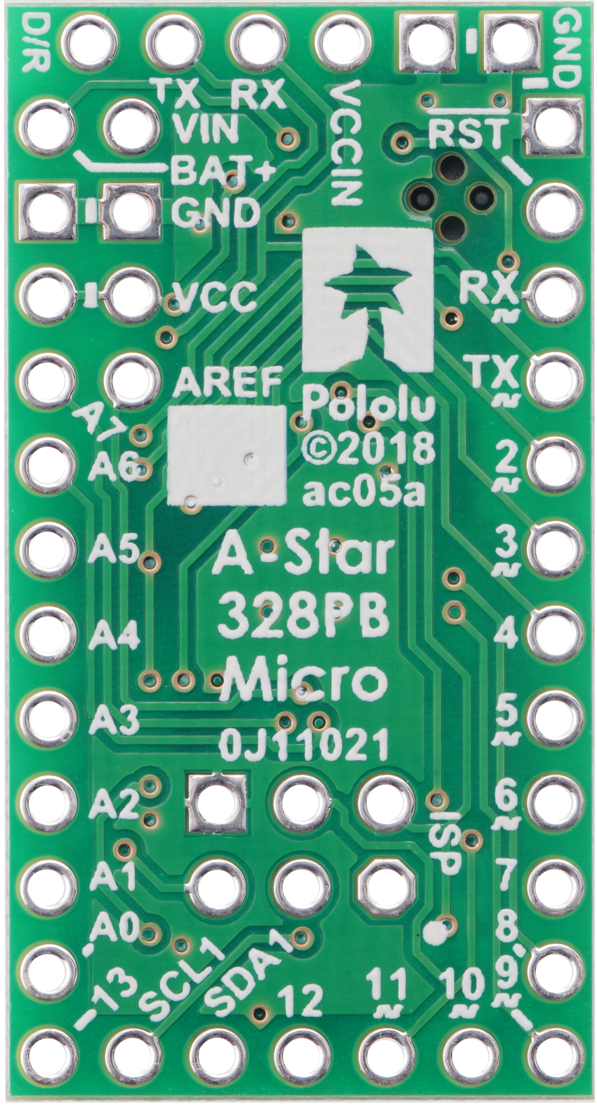 A-Star 328PB Micro, Bottom View