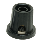 Re'an 19mm Black Knob with Grub Screw for 6mm Shaft