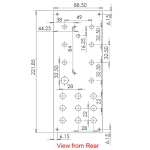 Dimesnion drawing of VC ADSR back panel