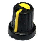 Black mixer style know with yellow pointer for T18 6mm pot shafts