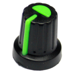 Black mixer style know with green pointer for T18 6mm pot shafts