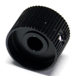 20mm grub screw black knob solid aluminium