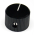 Black anodised aluminium knob for 6mm shaft with grub screw fixing