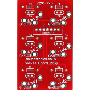 2x3y 1/4" Jack Socket Panel PCB (20x 22y Pitch)