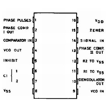 CD4046BE Phase Locked Loop 16-DIP Case