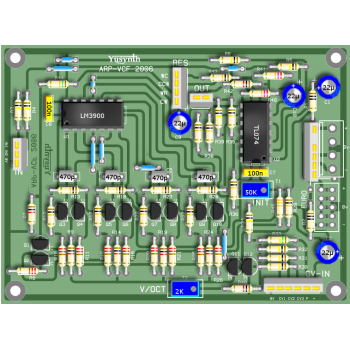 YuSynth ARP Layout using BC557 Matched Transistor Pairs