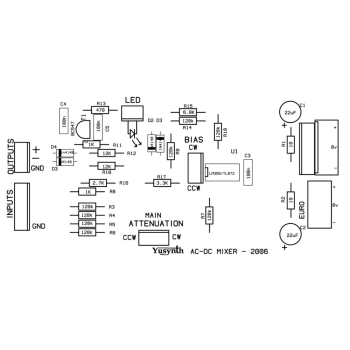 YuSynth 2U version PCB Values