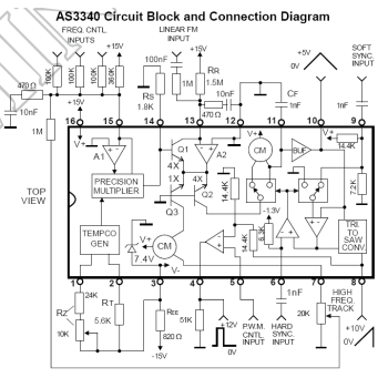 AS3340 Voltage Controlled Oscillator VCO Chip