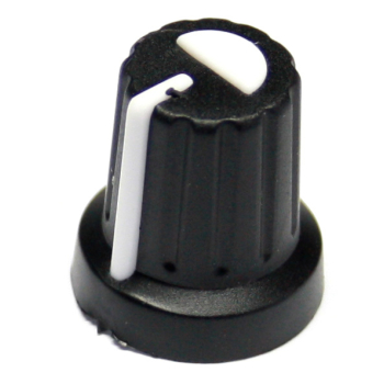 Black mixer style know with white pointer for T18 6mm pot shafts