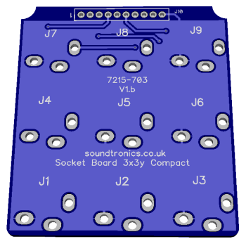 3x3y Jack Socket PCB 9-Way