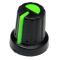 Black mixer style know with green pointer for T18 6mm pot shafts